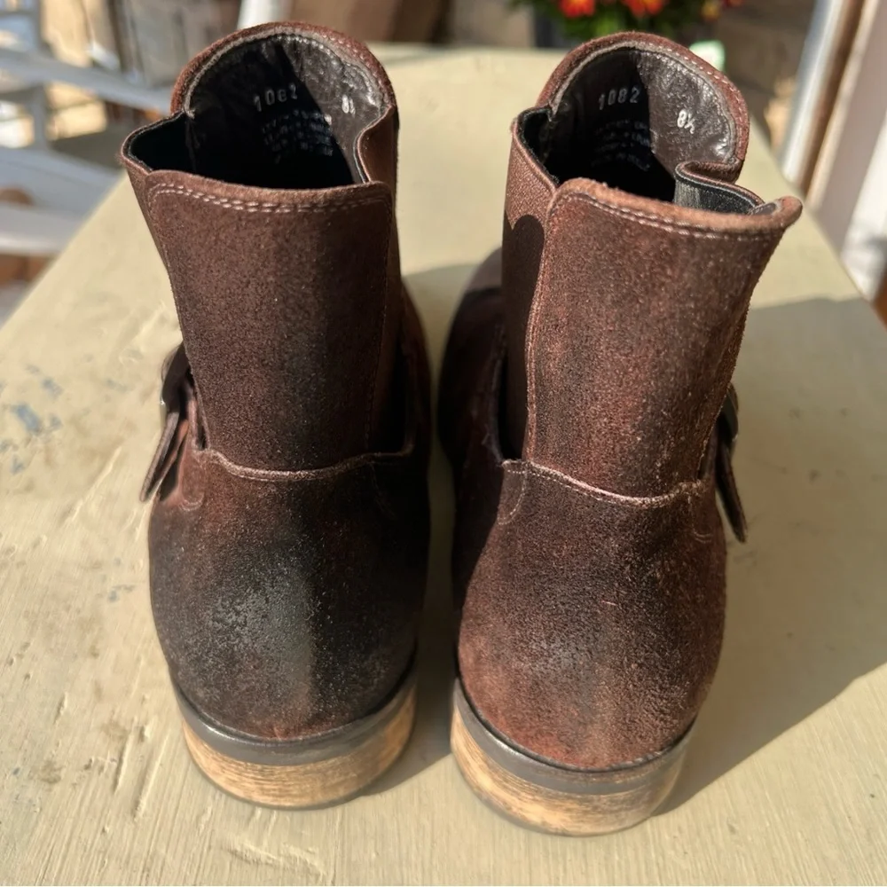 Mario Fagni Men’s 8.5M Brown Suede Jodhpur Boots – Made in Italy, Leather